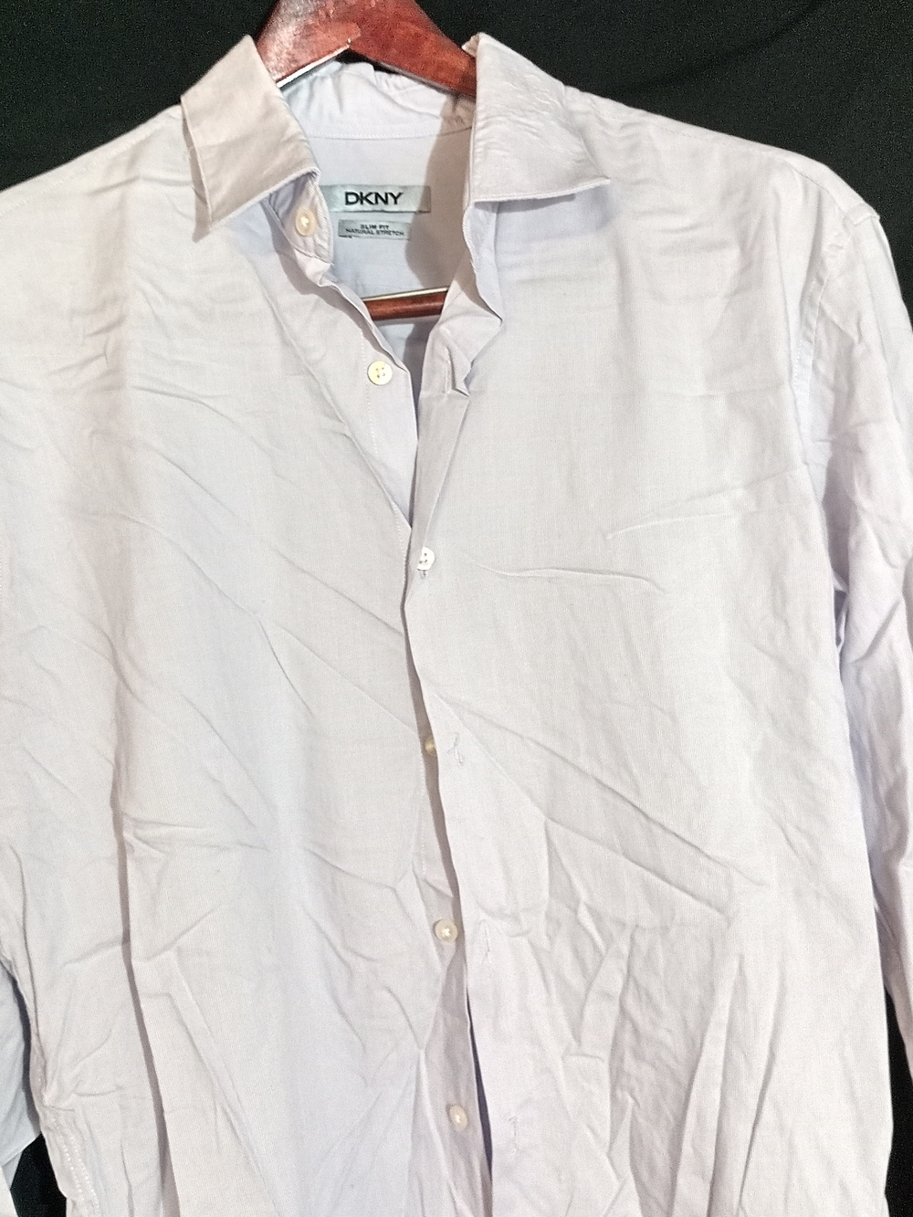 DKNY Men's Lavender Striped Long Sleeve Dress Shirt